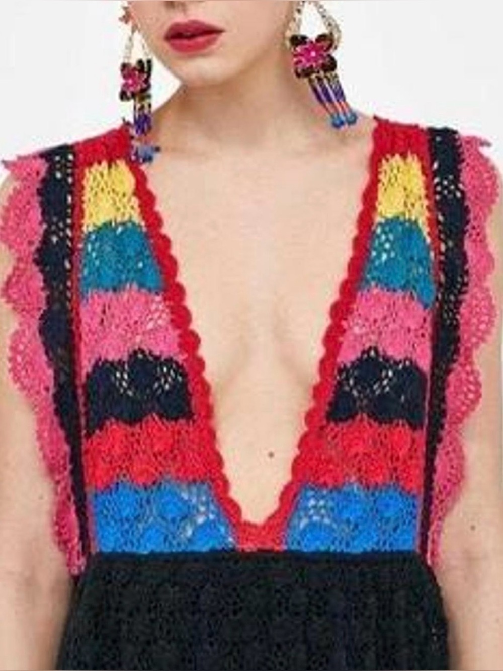 Zara knit crochet dress